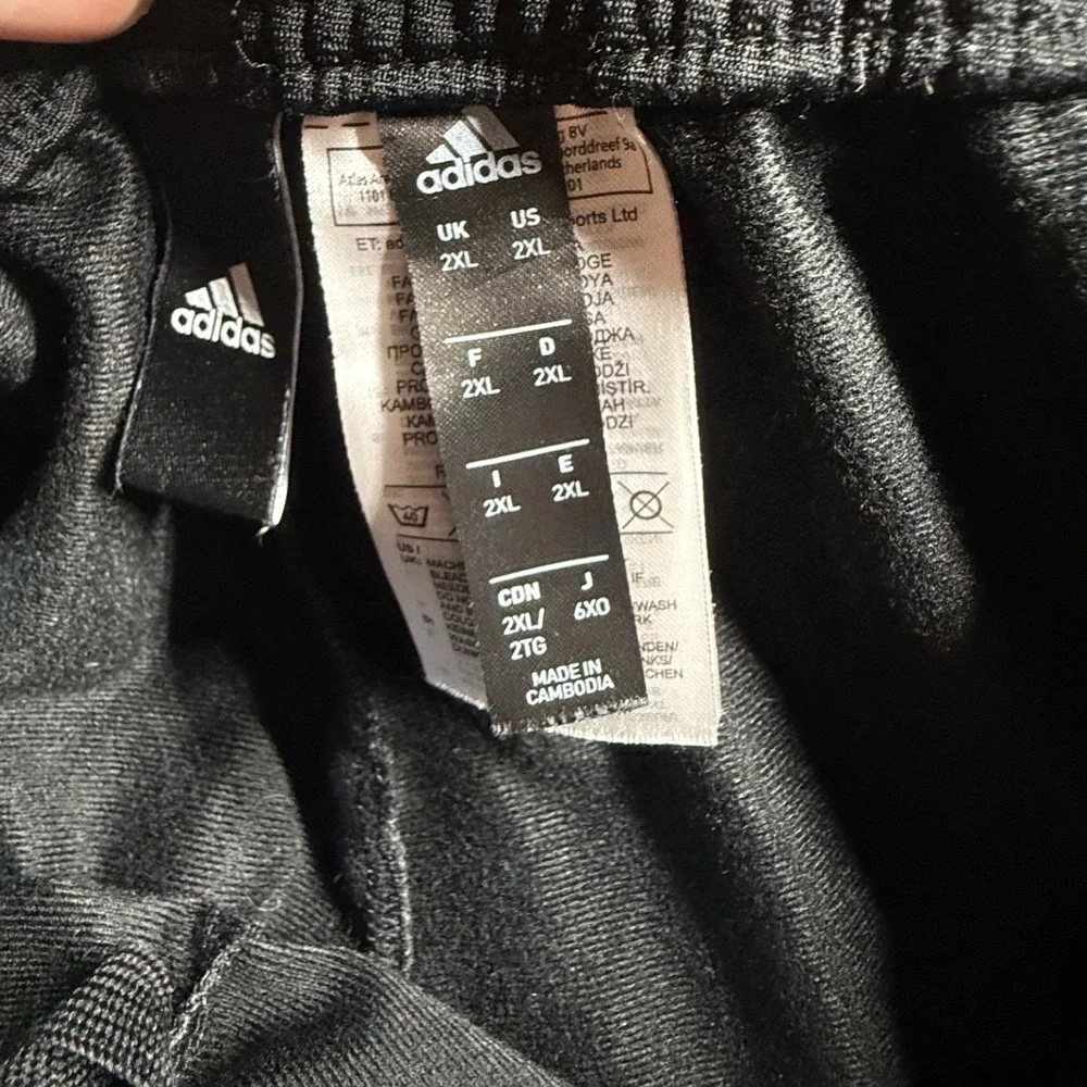 Adidas Mens 2XL Black 3-Stripe Track Pants Essentials BK7402 Straight‎ Leg